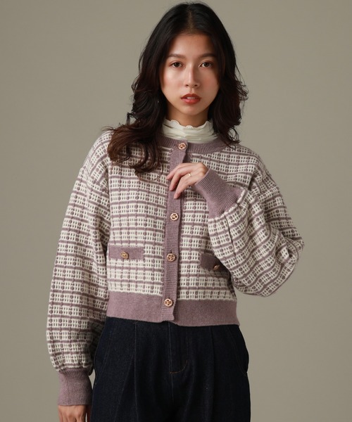 Cheek(チーク)の「ツイードカーディガン(カーディガン/ボレロ・レディース・ホワイト×ブラック/ラベンダー・MEDIUM)」の13枚目の写真