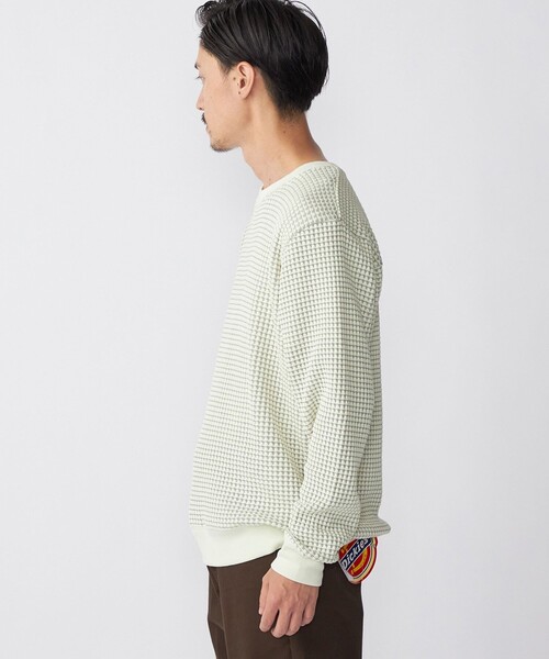 SHIPS(シップス)の「SHIPS: 2トーン ビッグワッフル クルーネック プルオーバー (ロンT)(Tシャツ/カットソー・メンズ・チャコールグレー/ネイビー/ライトグリーン/ナチュラル・SMALL/MEDIUM/LARGE/X-LARGE)」の11枚目の写真