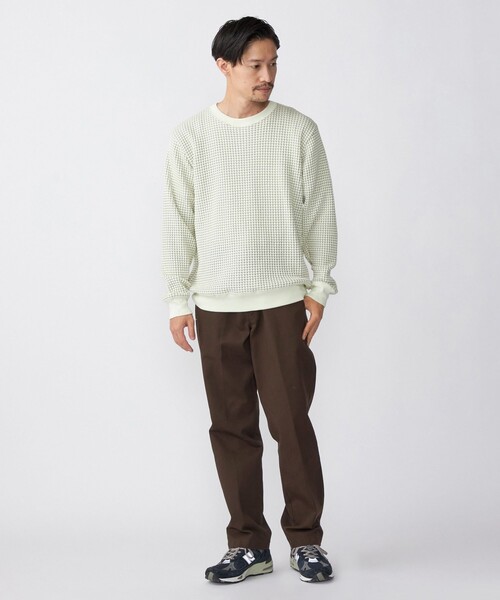 SHIPS(シップス)の「SHIPS: 2トーン ビッグワッフル クルーネック プルオーバー (ロンT)(Tシャツ/カットソー・メンズ・チャコールグレー/ネイビー/ライトグリーン/ナチュラル・SMALL/MEDIUM/LARGE/X-LARGE)」の10枚目の写真