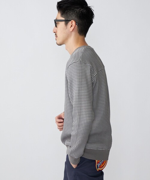 SHIPS(シップス)の「SHIPS: 2トーン ビッグワッフル クルーネック プルオーバー (ロンT)(Tシャツ/カットソー・メンズ・チャコールグレー/ネイビー/ライトグリーン/ナチュラル・SMALL/MEDIUM/LARGE/X-LARGE)」の5枚目の写真