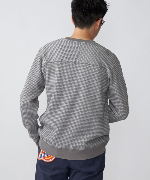 SHIPS(シップス)の「SHIPS: 2トーン ビッグワッフル クルーネック プルオーバー (ロンT)(Tシャツ/カットソー・メンズ・チャコールグレー/ネイビー/ライトグリーン/ナチュラル・SMALL/MEDIUM/LARGE/X-LARGE)」の9枚目の写真