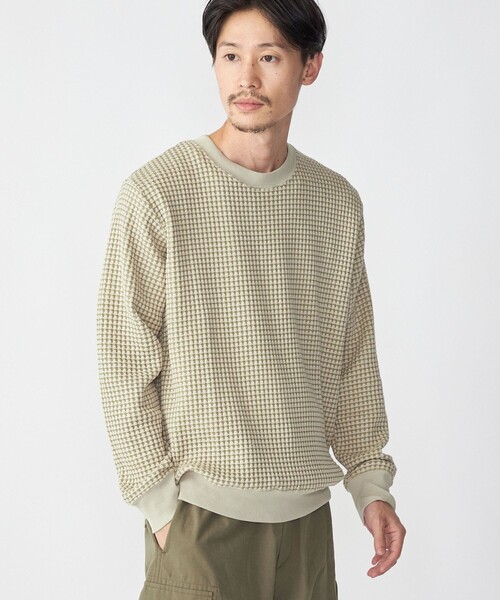 SHIPS(シップス)の「SHIPS: 2トーン ビッグワッフル クルーネック プルオーバー (ロンT)(Tシャツ/カットソー・メンズ・チャコールグレー/ネイビー/ライトグリーン/ナチュラル・SMALL/MEDIUM/LARGE/X-LARGE)」の14枚目の写真