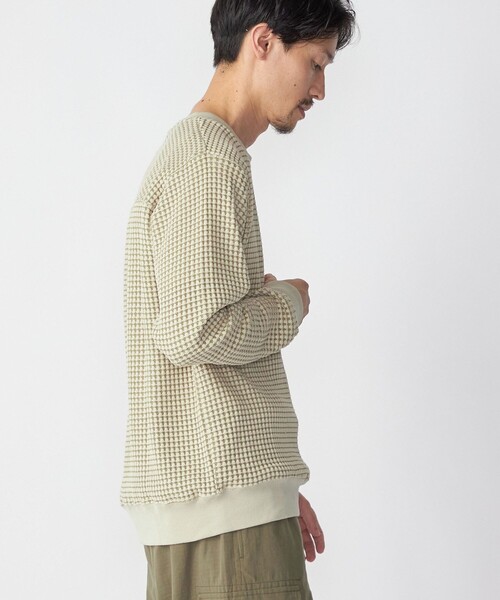SHIPS(シップス)の「SHIPS: 2トーン ビッグワッフル クルーネック プルオーバー (ロンT)(Tシャツ/カットソー・メンズ・チャコールグレー/ネイビー/ライトグリーン/ナチュラル・SMALL/MEDIUM/LARGE/X-LARGE)」の18枚目の写真