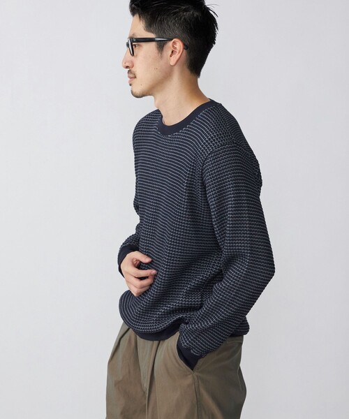 SHIPS(シップス)の「SHIPS: 2トーン ビッグワッフル クルーネック プルオーバー (ロンT)(Tシャツ/カットソー・メンズ・チャコールグレー/ネイビー/ライトグリーン/ナチュラル・SMALL/MEDIUM/LARGE/X-LARGE)」の21枚目の写真