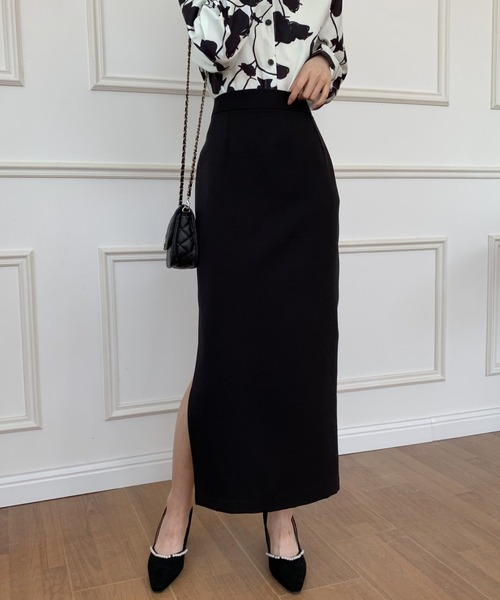 ECLIN（エクラン）の「スリットタイトロングスカート（スカート・レディース・ブラック/ベージュ/カーキ・S/M）」の8枚目の写真