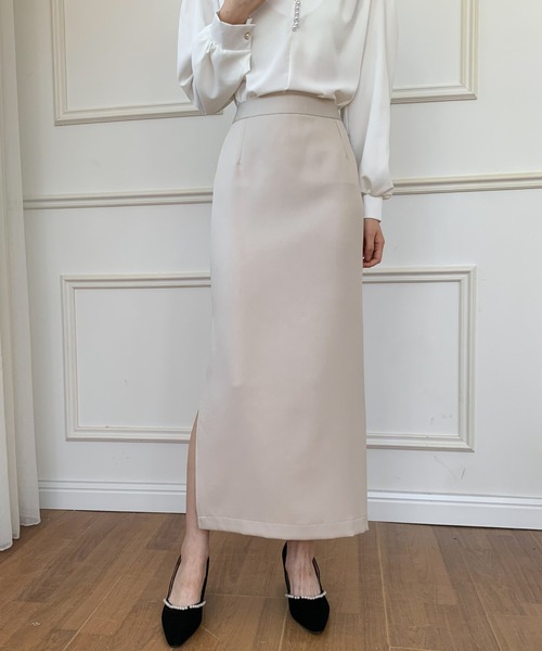 ECLIN（エクラン）の「スリットタイトロングスカート（スカート・レディース・ブラック/ベージュ/カーキ・S/M）」の13枚目の写真