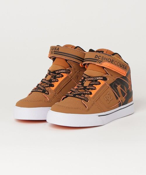DC（ディーシー）の「DC/ディーシー キッズ スケシュー Ks PURE HIGH-TOP SE EV SN JP DK224009（スニーカー・キッズ・ブラック系その他4/オレンジ系その他/ホワイト×レッド・20.0cm/22.0cm/23.0cm/19.0cm/24.0cm/21.0cm/17.0cm/18.0cm）」の3枚目の写真