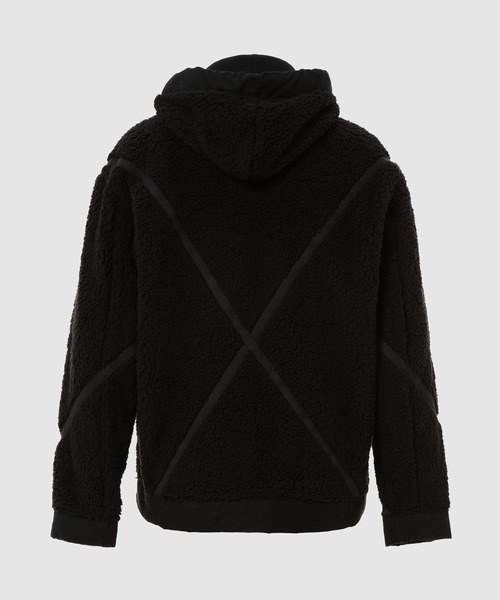 GREG LAUREN（グレッグローレン）の「BLACK SHERPA HOODED BOXY BLACK（パーカー・メンズ・ブラック・0/1）」の2枚目の写真