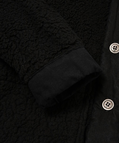 GREG LAUREN（グレッグローレン）の「BLACK SHERPA HOODED BOXY BLACK（パーカー・メンズ・ブラック・0/1）」の4枚目の写真