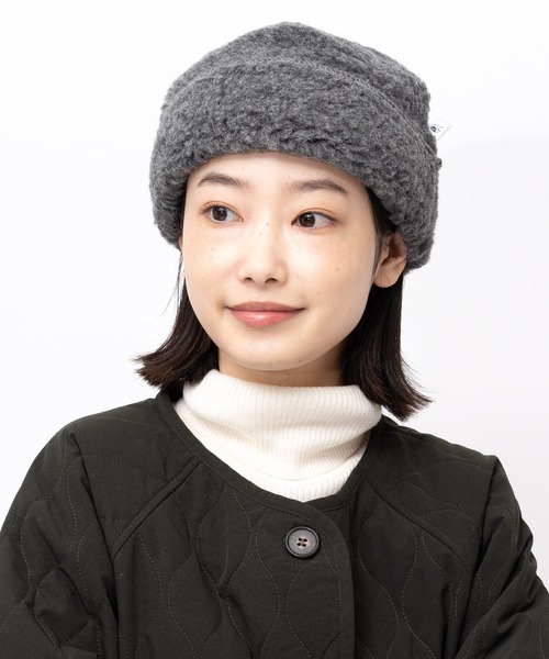 salle de bal（サルデバル）の「SHEEP BY THE SEA / シープ バイ ザ シー  HAT SNOWY ハット スノーイ IPJ（ニットキャップ/ビーニー・レディース・チャコール/ブラック/ライトグレー/ナチュラル・FREE）」の4枚目の写真