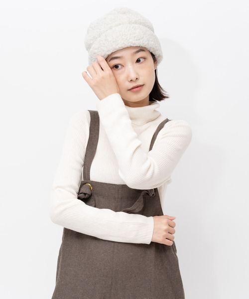 salle de bal（サルデバル）の「SHEEP BY THE SEA / シープ バイ ザ シー  HAT SNOWY ハット スノーイ IPJ（ニットキャップ/ビーニー・レディース・チャコール/ブラック/ライトグレー/ナチュラル・FREE）」の8枚目の写真