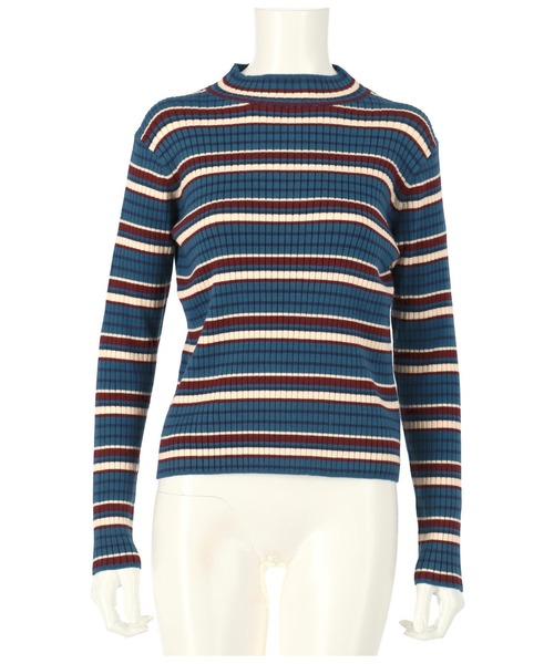 ANAP（アナップ）の「マルチボーダーリブトップスカットソー（Tシャツ/カットソー・レディース・ブルー/ネイビー・FREE）」の10枚目の写真