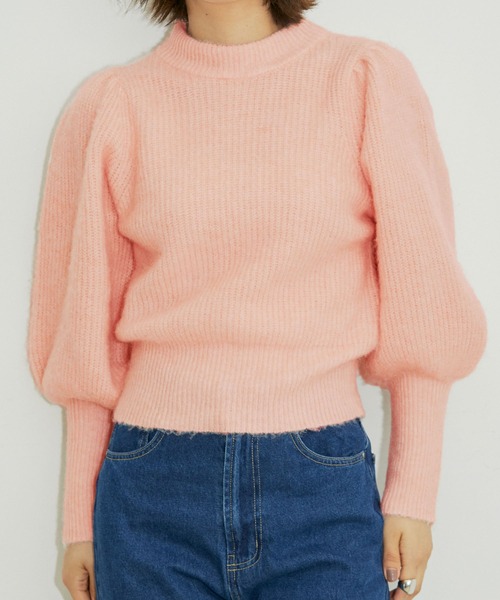 vis-`a-vis（ビサビ）の「【WEB限定】ふわふわボリューム袖クルーネックニットプルオーバー（ニット/セーター・レディース・ブラック/ホワイト/ラベンダー/ピンク・FREE）」の9枚目の写真