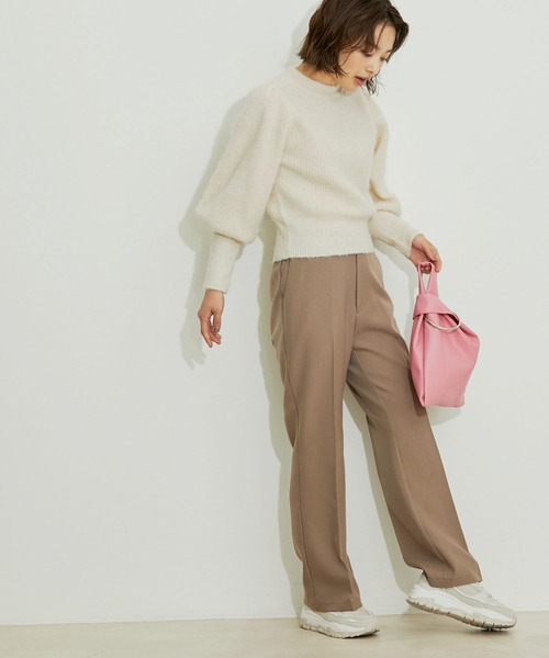 vis-`a-vis（ビサビ）の「【WEB限定】ふわふわボリューム袖クルーネックニットプルオーバー（ニット/セーター・レディース・ブラック/ホワイト/ラベンダー/ピンク・FREE）」の10枚目の写真