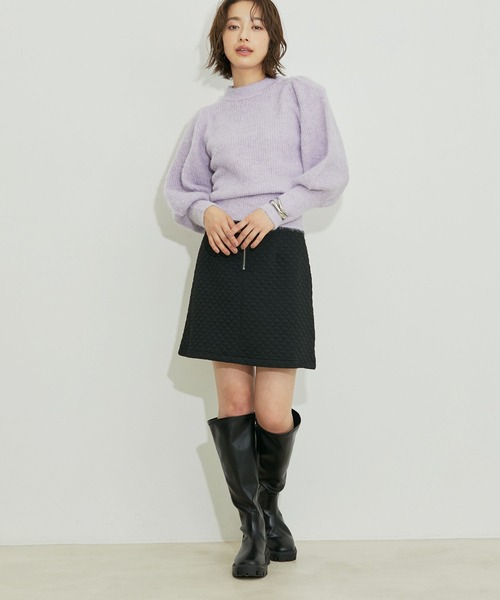 vis-`a-vis（ビサビ）の「【WEB限定】ふわふわボリューム袖クルーネックニットプルオーバー（ニット/セーター・レディース・ブラック/ホワイト/ラベンダー/ピンク・FREE）」の13枚目の写真
