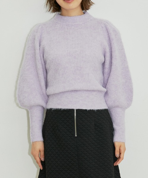 vis-`a-vis（ビサビ）の「【WEB限定】ふわふわボリューム袖クルーネックニットプルオーバー（ニット/セーター・レディース・ブラック/ホワイト/ラベンダー/ピンク・FREE）」の11枚目の写真