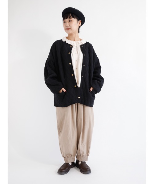 Samansa Mos2（サマンサ モスモス）の「カットキルトジャケット（テーラードジャケット・レディース・ブラック/カーキ/ベージュ・ﾌﾘ-）」の14枚目の写真