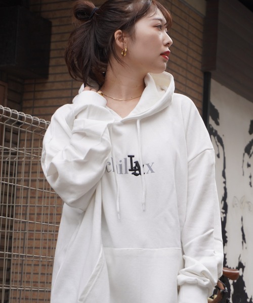 STAY GOLD(ステイゴールド)の「STAYGOLD chilax 刺繍 パーカー / オーバーサイズ プルパーカー ビッグパーカー(パーカー・メンズ・ホワイト/グレー/ブルー/イエロー・FREE)」の5枚目の写真
