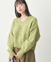 earth music&ecology | ヘアリーＶネックショートニット(ニット/セーター)