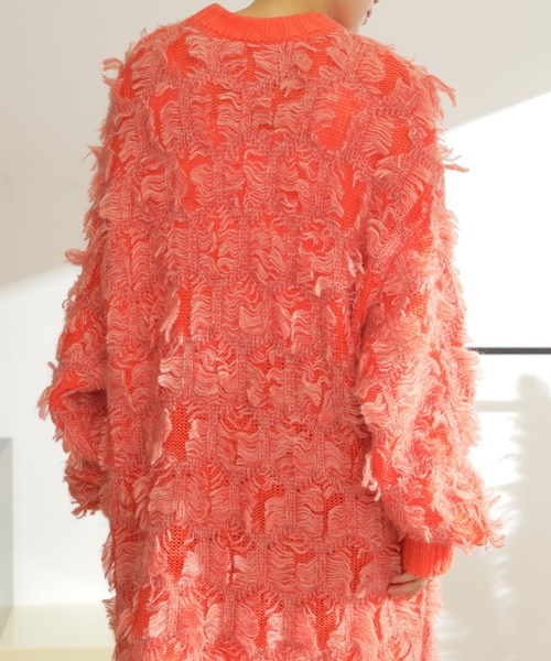 mag.by c（マグバイシー）の「(mag.by c)フリンジチュニックニット（ニット/セーター・レディース・ライトグリーン/オレンジ・ONE SIZE）」の7枚目の写真