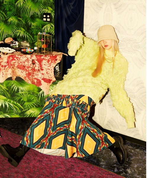 mag.by c（マグバイシー）の「(mag.by c)フリンジチュニックニット（ニット/セーター・レディース・ライトグリーン/オレンジ・ONE SIZE）」の13枚目の写真