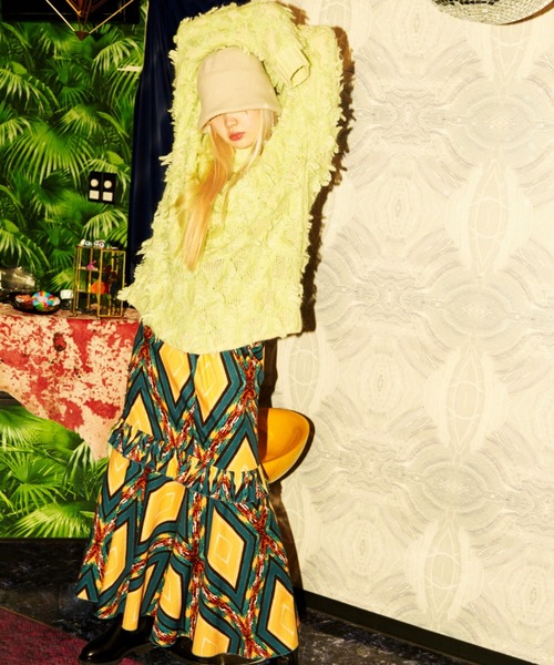 mag.by c（マグバイシー）の「(mag.by c)フリンジチュニックニット（ニット/セーター・レディース・ライトグリーン/オレンジ・ONE SIZE）」の14枚目の写真