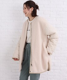 SHOO・LA・RUE | 【リバーシブル】ボアキルトジャケット(ノーカラージャケット)