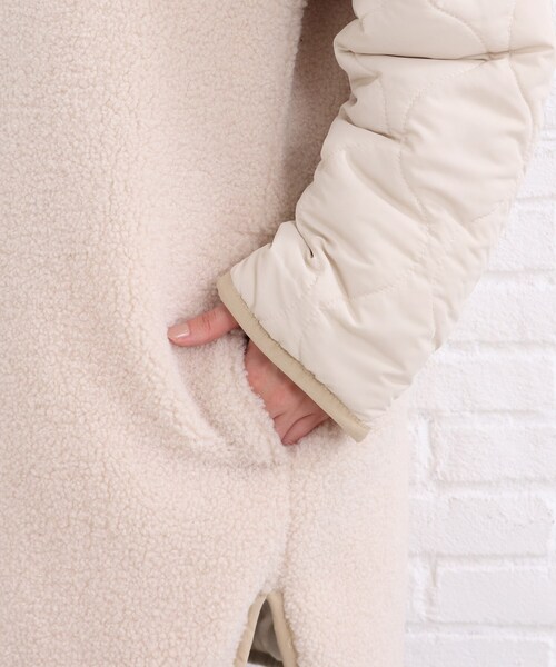 SHOO・LA・RUE（シューラルー）の「◆【リバーシブル】ボア キルト ジャケット（ノーカラージャケット・レディース・ブラック系4/ベージュ系その他7/カーキ系3・03/02/04）」の9枚目の写真