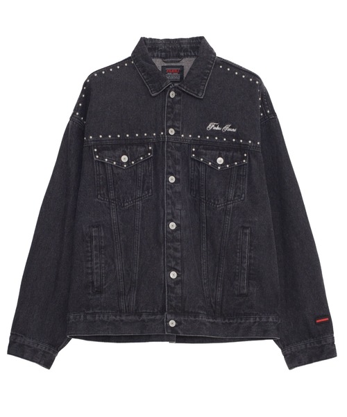 【激レア4XLUS輸入90s】FUBU ブブ スタッズ デニムジャケット