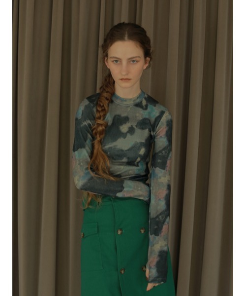 AMAIL（アマイル）の「Sky iland cloth（Tシャツ/カットソー・レディース・カーキ/ラベンダー・FREE）」の2枚目の写真