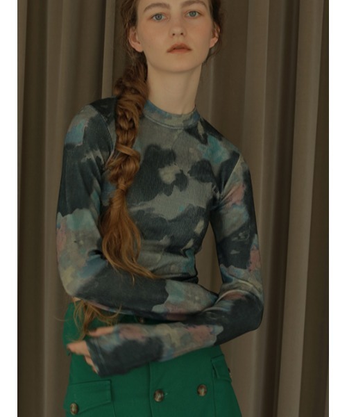 AMAIL（アマイル）の「Sky iland cloth（Tシャツ/カットソー・レディース・カーキ/ラベンダー・FREE）」の3枚目の写真