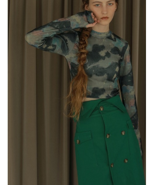 AMAIL（アマイル）の「Sky iland cloth（Tシャツ/カットソー・レディース・カーキ/ラベンダー・FREE）」の5枚目の写真