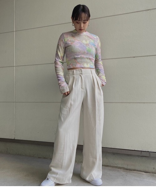 AMAIL（アマイル）の「Sky iland cloth（Tシャツ/カットソー・レディース・カーキ/ラベンダー・FREE）」の14枚目の写真