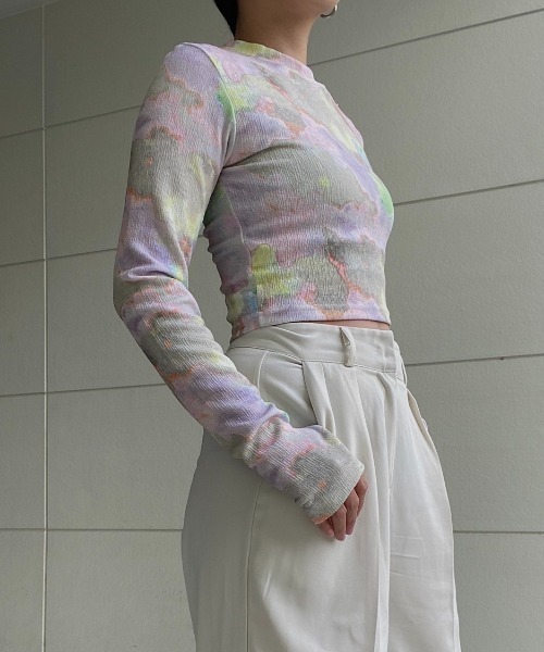 AMAIL（アマイル）の「Sky iland cloth（Tシャツ/カットソー・レディース・カーキ/ラベンダー・FREE）」の15枚目の写真