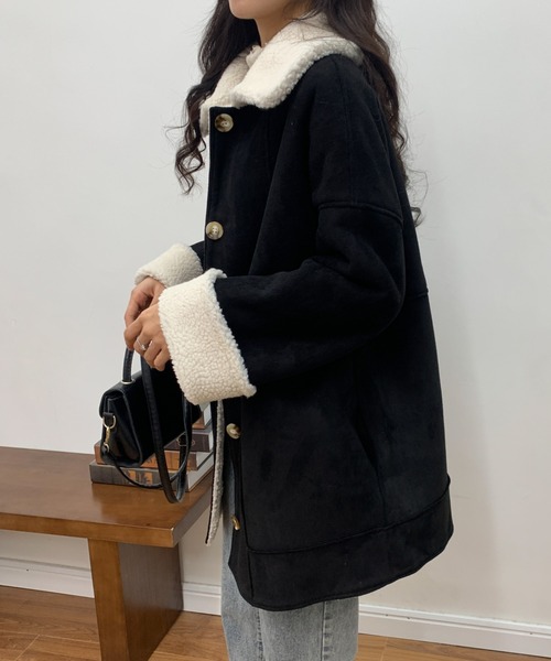 ABITOKYO（アビトーキョー）の「フェイクムートンボアジャケット（ムートンコート・レディース・ブラック/ベージュ/アイボリー・FREE）」の20枚目の写真