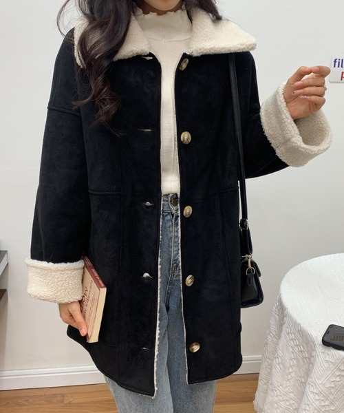 ABITOKYO（アビトーキョー）の「フェイクムートンボアジャケット（ムートンコート・レディース・ブラック/ベージュ/アイボリー・FREE）」の22枚目の写真