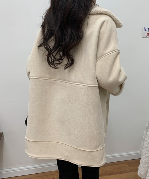 ABITOKYO（アビトーキョー）の「フェイクムートンボアジャケット（ムートンコート・レディース・ブラック/ベージュ/アイボリー・FREE）」の5枚目の写真