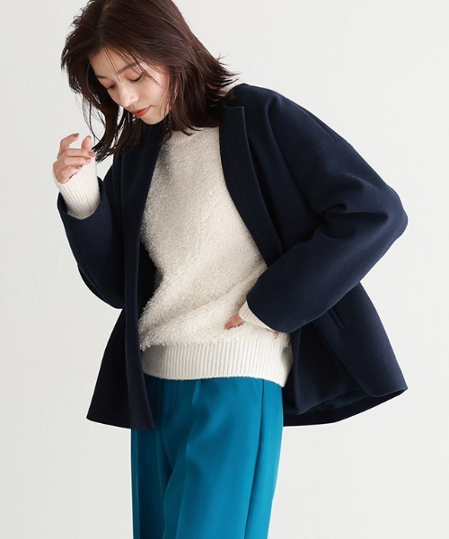 クルーネックプードルニット