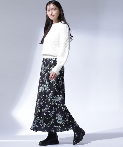 NATURAL BEAUTY BASIC（ナチュラルビューティーベーシック）の「フェザージャガードニット（ニット/セーター・レディース・ダークブルー/オフホワイト/ベージュ・FREE）」の21枚目の写真