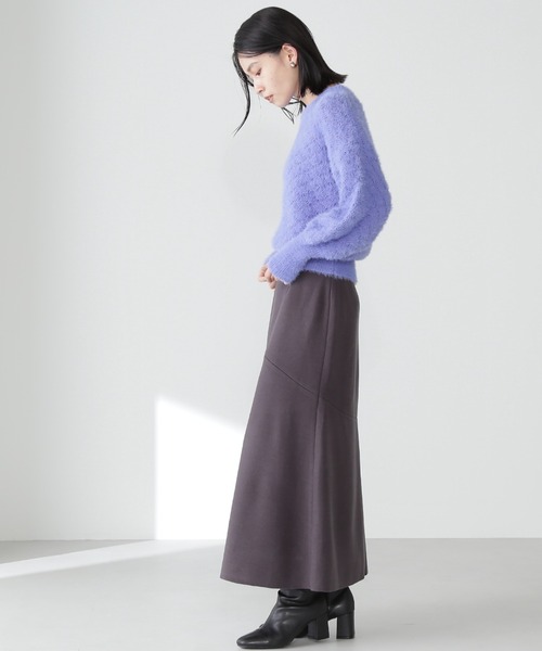 NATURAL BEAUTY BASIC（ナチュラルビューティーベーシック）の「フェザージャガードニット（ニット/セーター・レディース・ダークブルー/オフホワイト/ベージュ・FREE）」の13枚目の写真