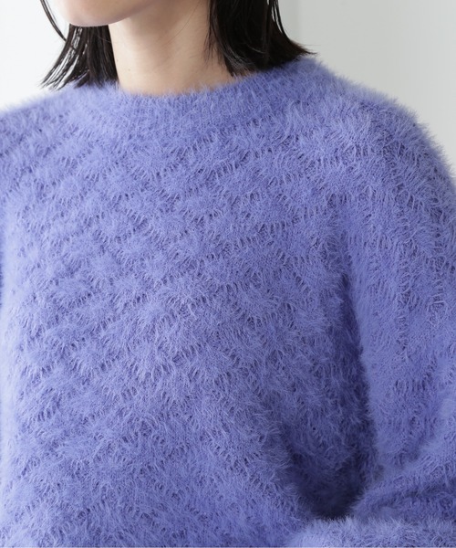 NATURAL BEAUTY BASIC（ナチュラルビューティーベーシック）の「フェザージャガードニット（ニット/セーター・レディース・ダークブルー/オフホワイト/ベージュ・FREE）」の15枚目の写真