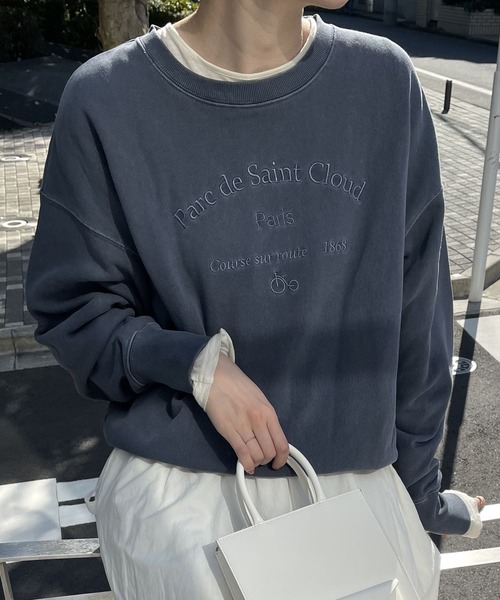 BABYLONE(バビロン)の「サイクル刺繍スウェット(スウェット・レディース・ベージュ/ネイビー/オフホワイト・フリー)」の13枚目の写真