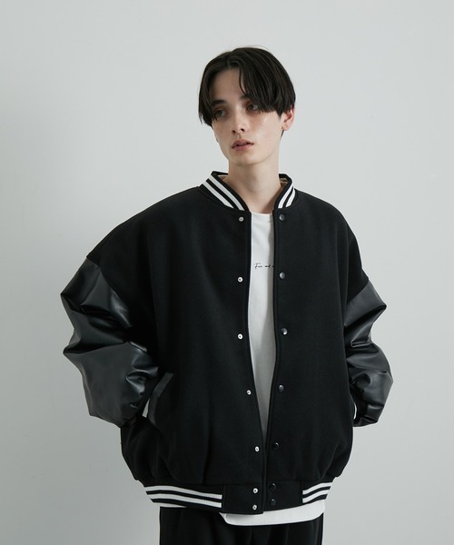 JUNRED(ジュンレッド)の「ウーリーニットバルーンスタジャン(スタジャン・メンズ・ダークグリーン/ブラック/ベージュ系その他2・S/M/L)」の4枚目の写真