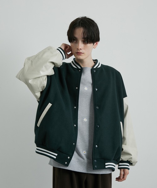 JUNRED(ジュンレッド)の「ウーリーニットバルーンスタジャン(スタジャン・メンズ・ダークグリーン/ブラック/ベージュ系その他2・S/M/L)」の9枚目の写真