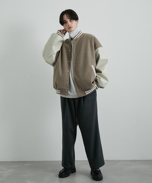 JUNRED(ジュンレッド)の「ウーリーニットバルーンスタジャン(スタジャン・メンズ・ダークグリーン/ブラック/ベージュ系その他2・S/M/L)」の14枚目の写真