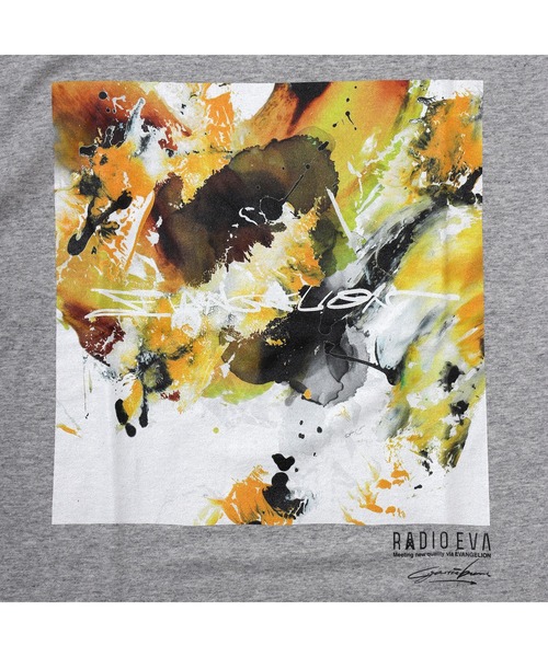 RADIO EVA（ラヂオエヴァ）の「RADIO EVA A067 EVANGELION Painting T-Shirt by Cigarette-burns（Tシャツ/カットソー・メンズ・グレー/ブラック/ホワイト/ネイビー/オリーブ・LARGE/X-LARGE/MEDIUM）」の14枚目の写真