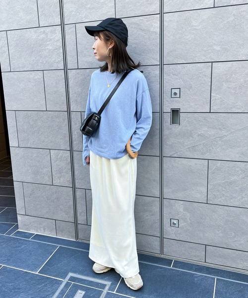 feepur（フェピュール）の「スラブ調オーバーシアートップス（Tシャツ/カットソー・レディース・オフホワイト/ブルー/ブラック/ピンク/オートミール/イエロー/グレー/ブラウン/レッド/ネイビー・MEDIUM/LARGE）」の16枚目の写真