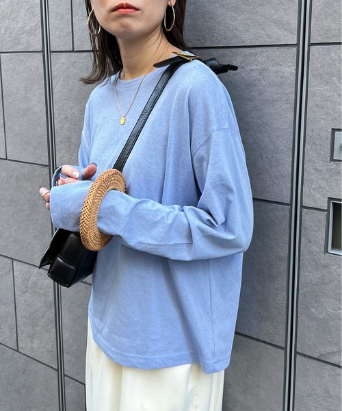 feepur（フェピュール）の「スラブ調オーバーシアートップス（Tシャツ/カットソー・レディース・オフホワイト/ブルー/ブラック/ピンク/オートミール/イエロー/グレー/ブラウン/レッド/ネイビー・MEDIUM/LARGE）」の17枚目の写真