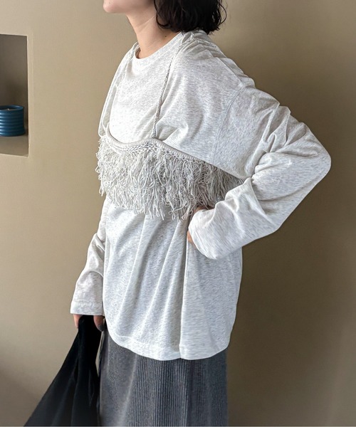 トップス painorpleasure feepur tシャツ スラブ調オーバーシアートップス レディース