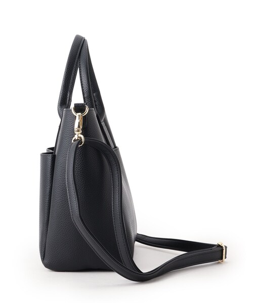 SHOO・LA・RUE（シューラルー）の「◆【2WAY】ダブルポケットスクエアトート（トートバッグ・レディース・ブラック/グレー/サンドベージュ・00）」の6枚目の写真